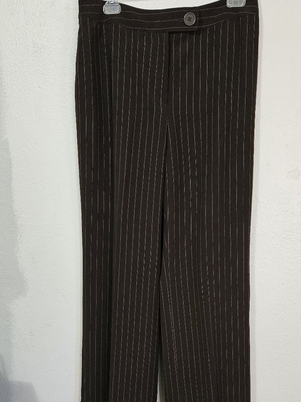 Jones New York Women's Dark Brown/White 2 PC Pinstripe Pant Suit Size 10 - Picture 8 of 10